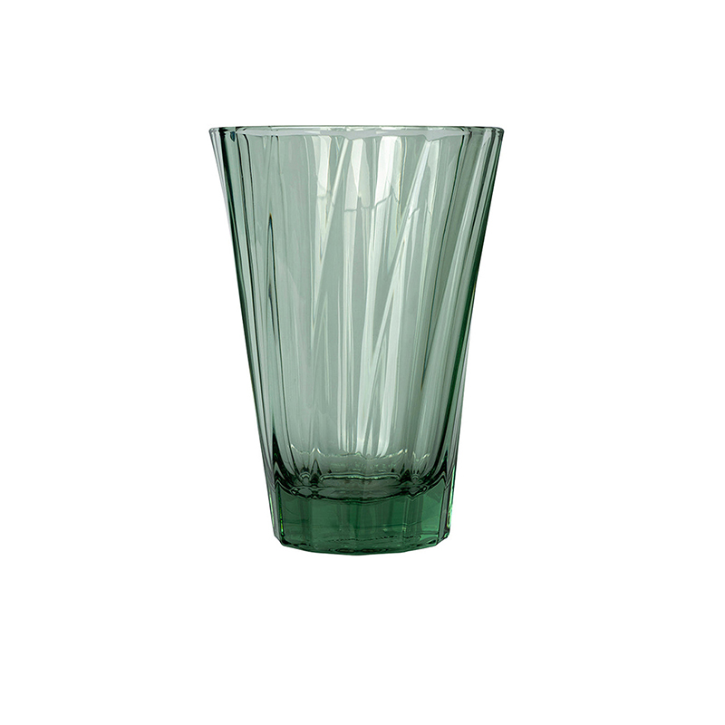 Twisted Latte Glass Green 360 ml